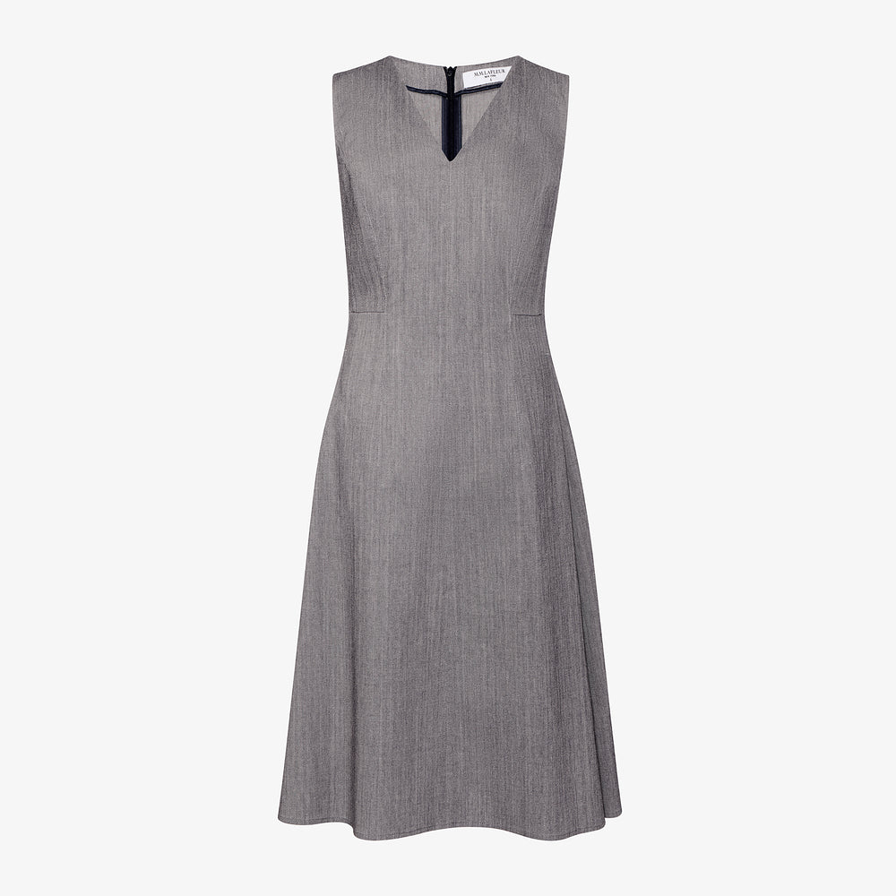 Gray sleeveless dress on a white background