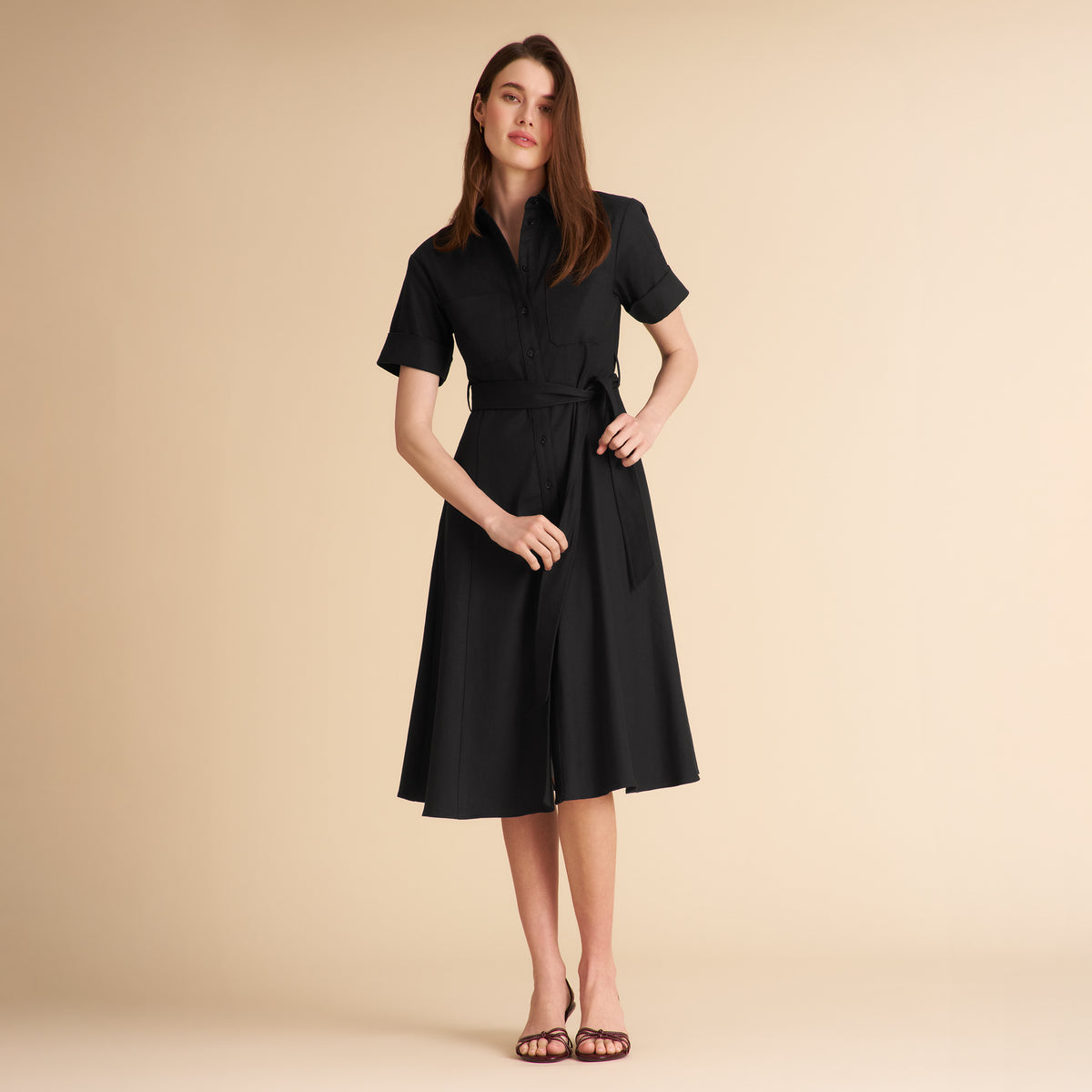 black shirt dress