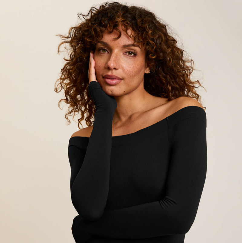 Commando® Ballet Off-Shoulder Bodysuit with Thumbholes