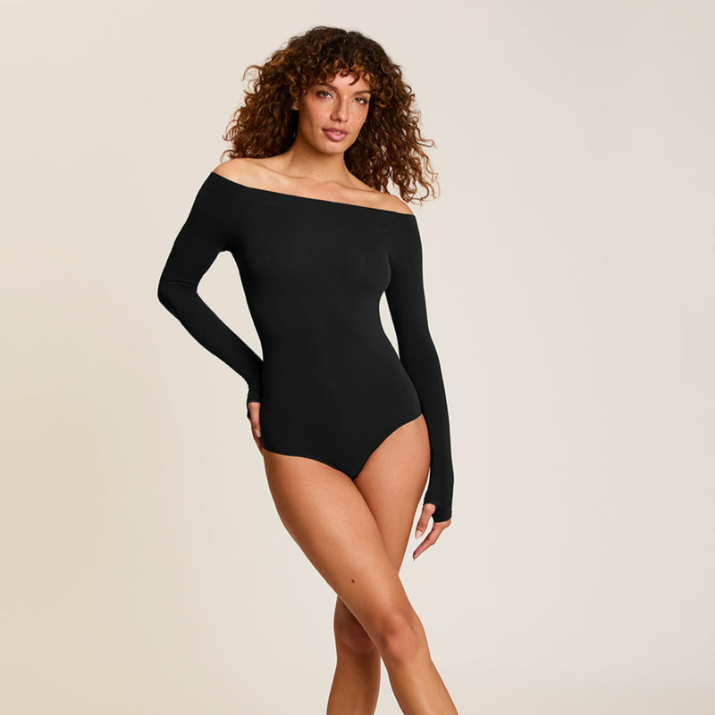 Commando® Ballet Off-Shoulder Bodysuit with Thumbholes