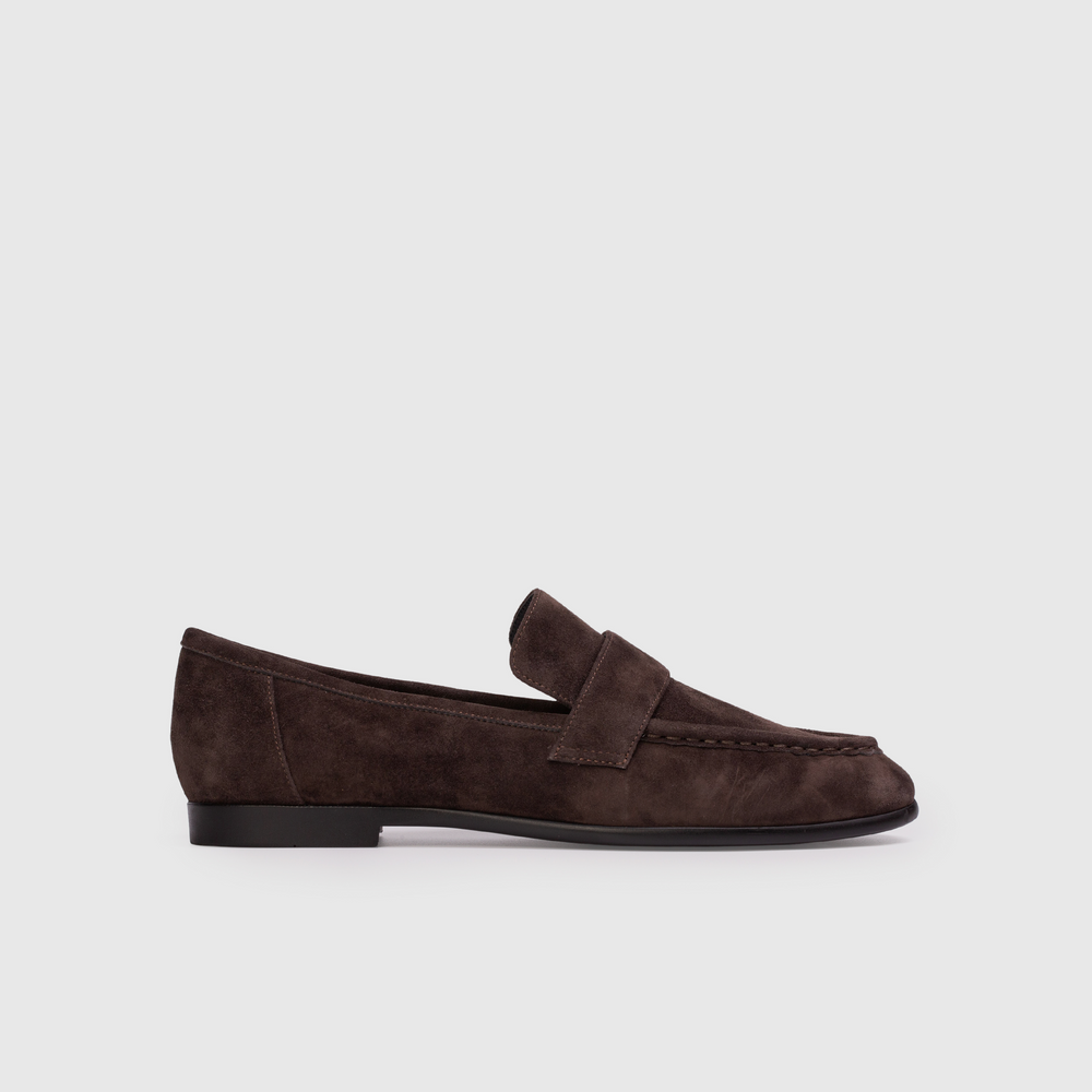 Brown suede loafer