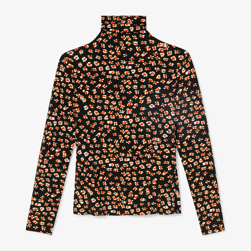 packshot image of the axam top in kaleidoscope print
