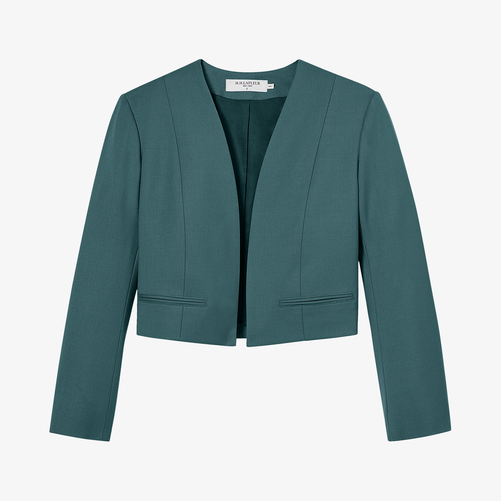 packshot image of the neale jacket in blue jade