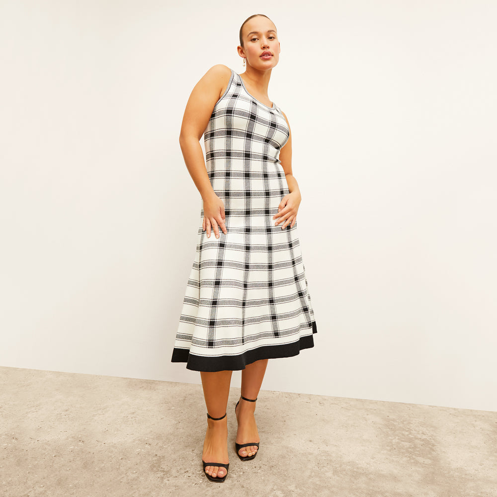 Front image of a woman wearing the Carol dress