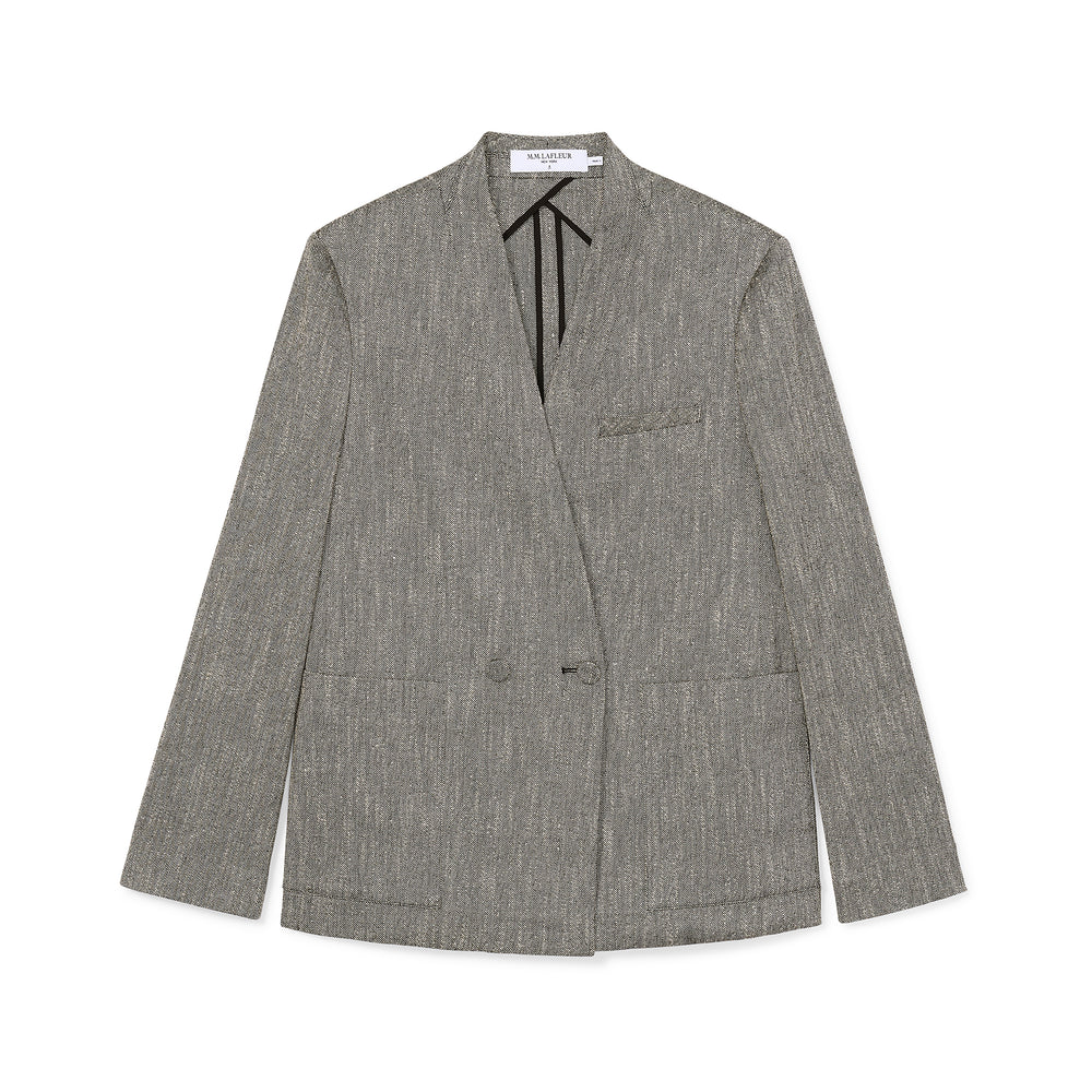 packshot image of the janette jacket in black/ivory