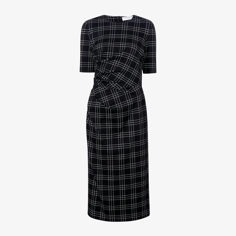 packshot image of the ciela dress in black/white