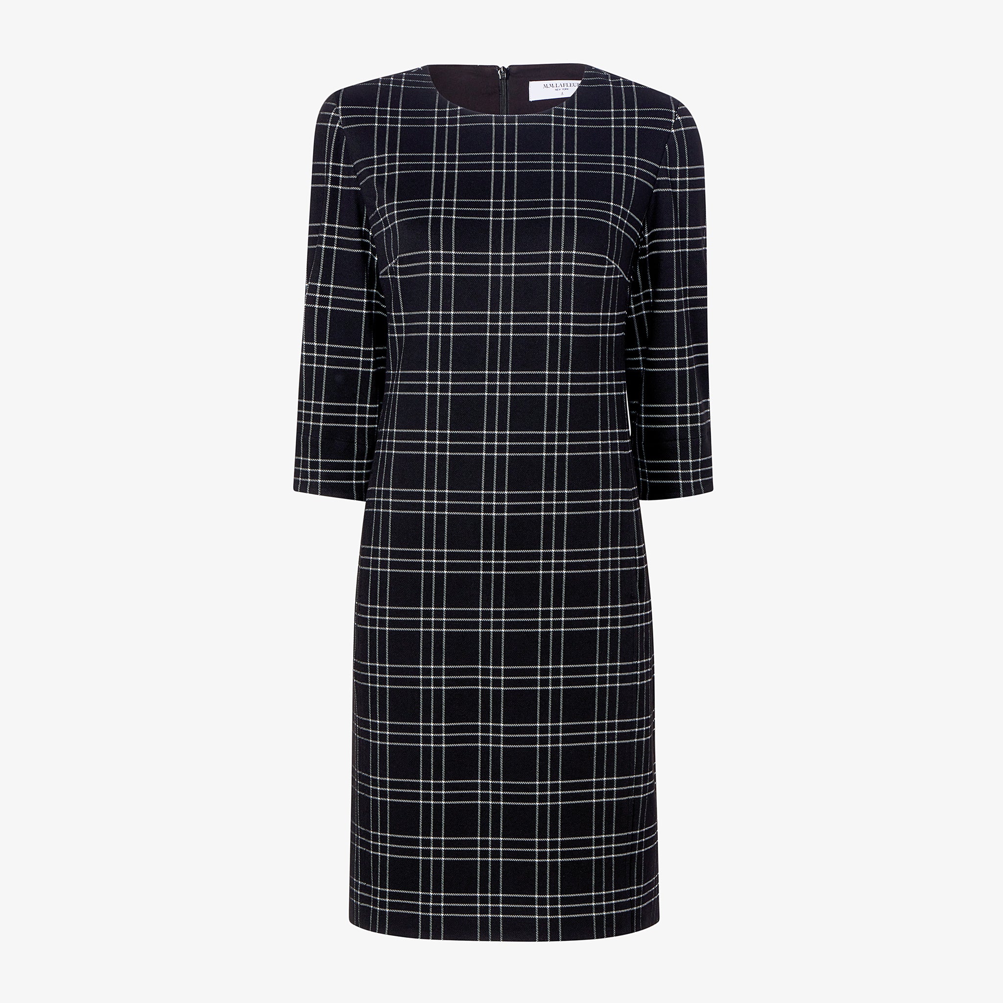 packshot image of the lancia dress in black/white