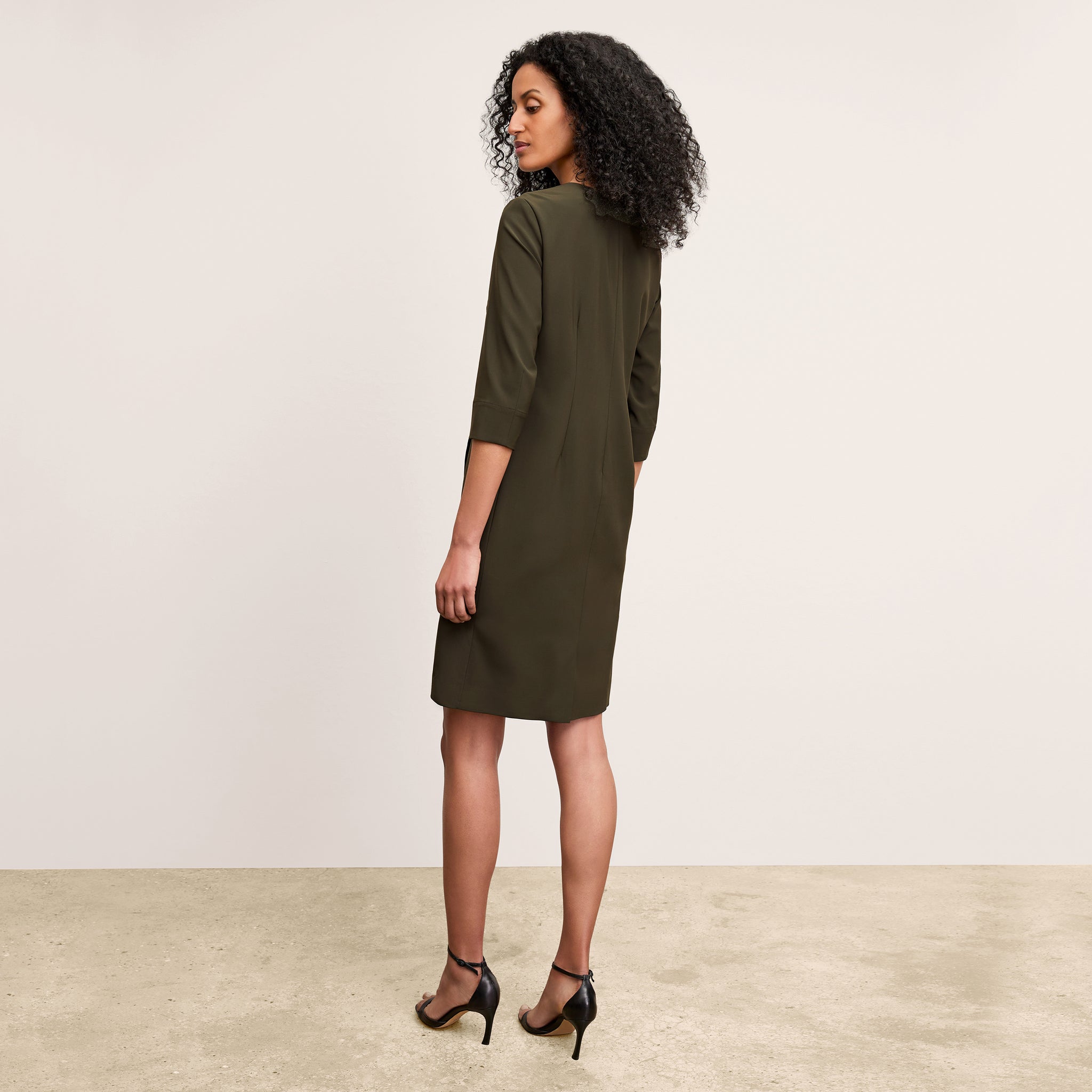 back image of the lancia dress in olive