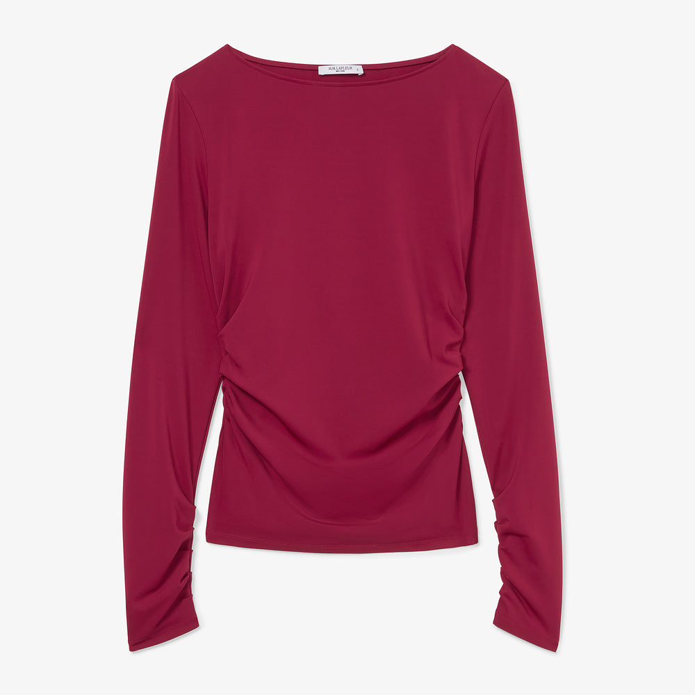 packshot image of the percy top in grenache