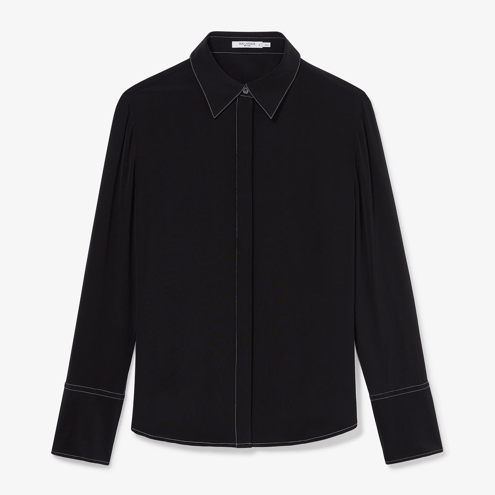 packshot image of the mira top in black