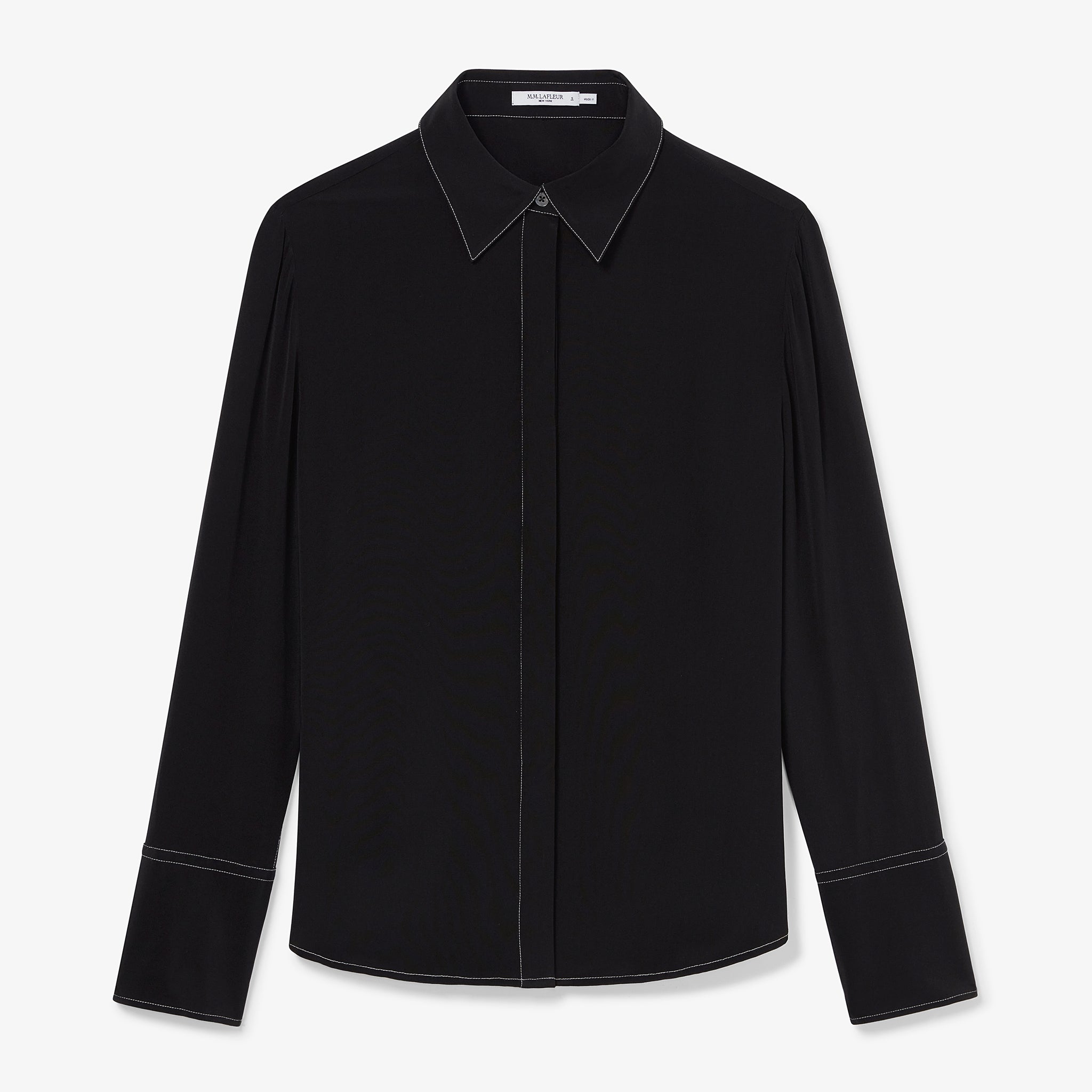 packshot image of the mira top in black