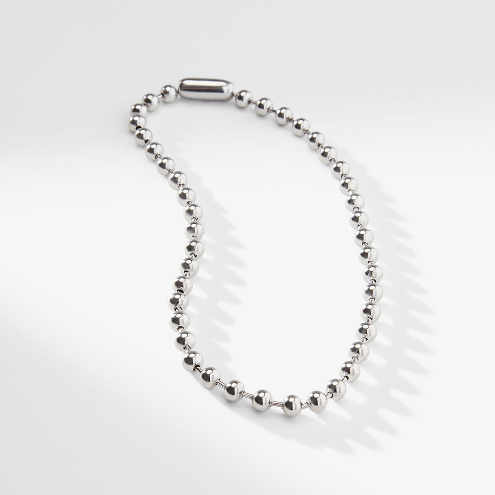 packshot image of the ruthie necklace in silver