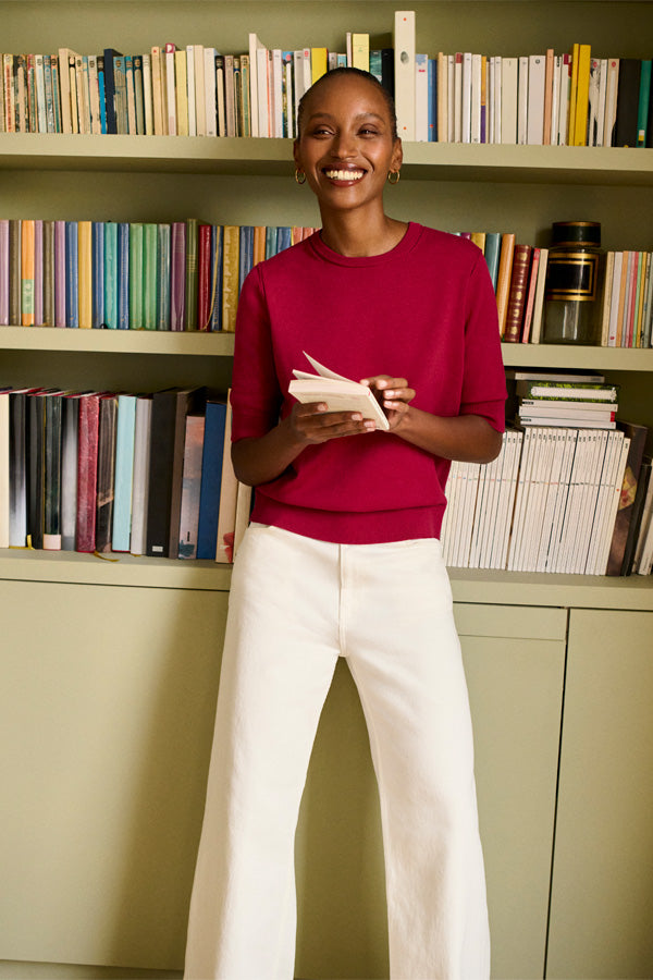 Iroha top in red raspberry