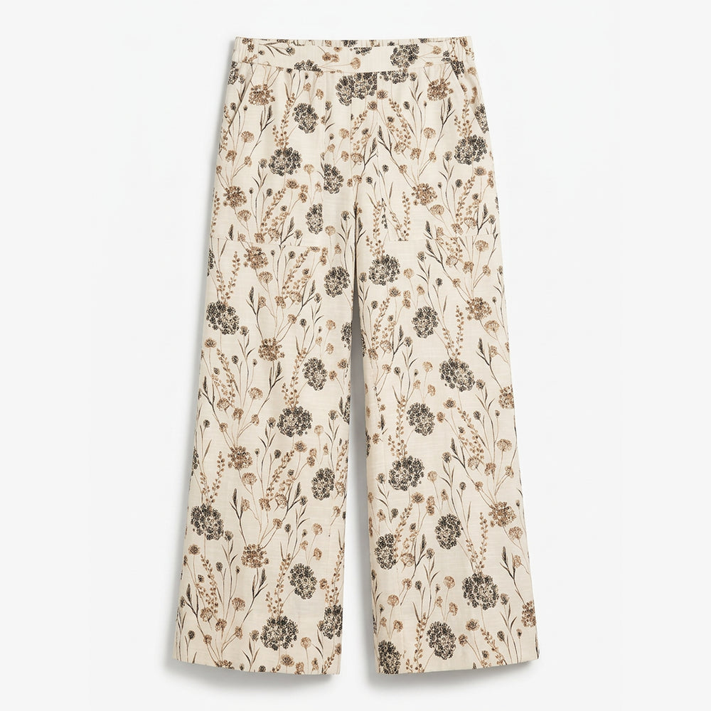 Floral-patterned pants on a white background