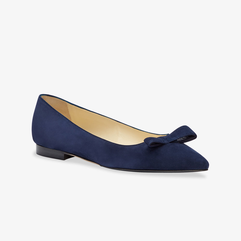 image of the  natalie flat in navy suede