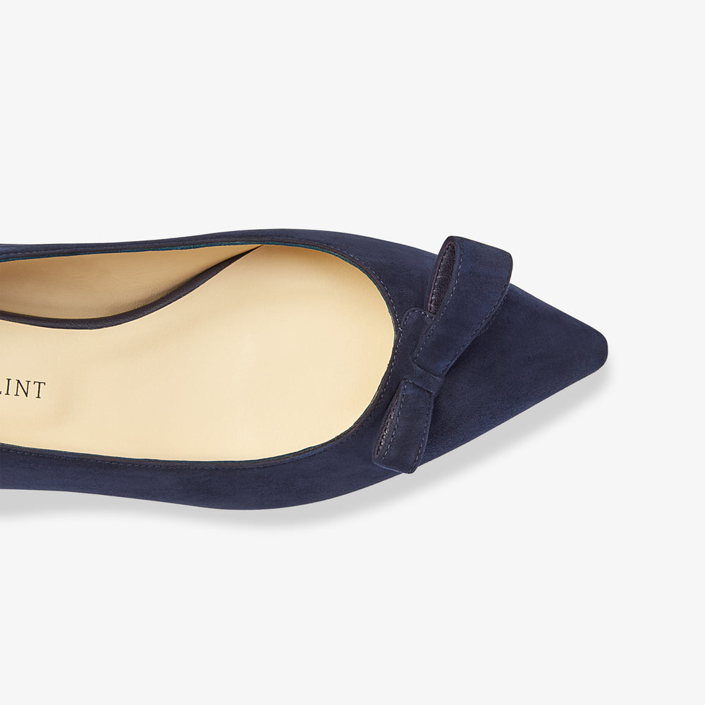 image of the  natalie flat in navy suede