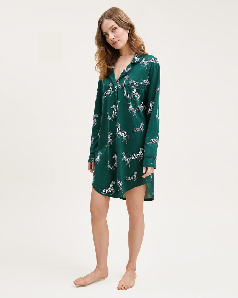 Petite Plume Pima Nightshirt in Zèbre de Forêt