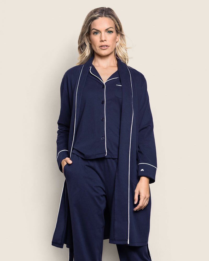 Petite Plume Pima Robe in Navy
