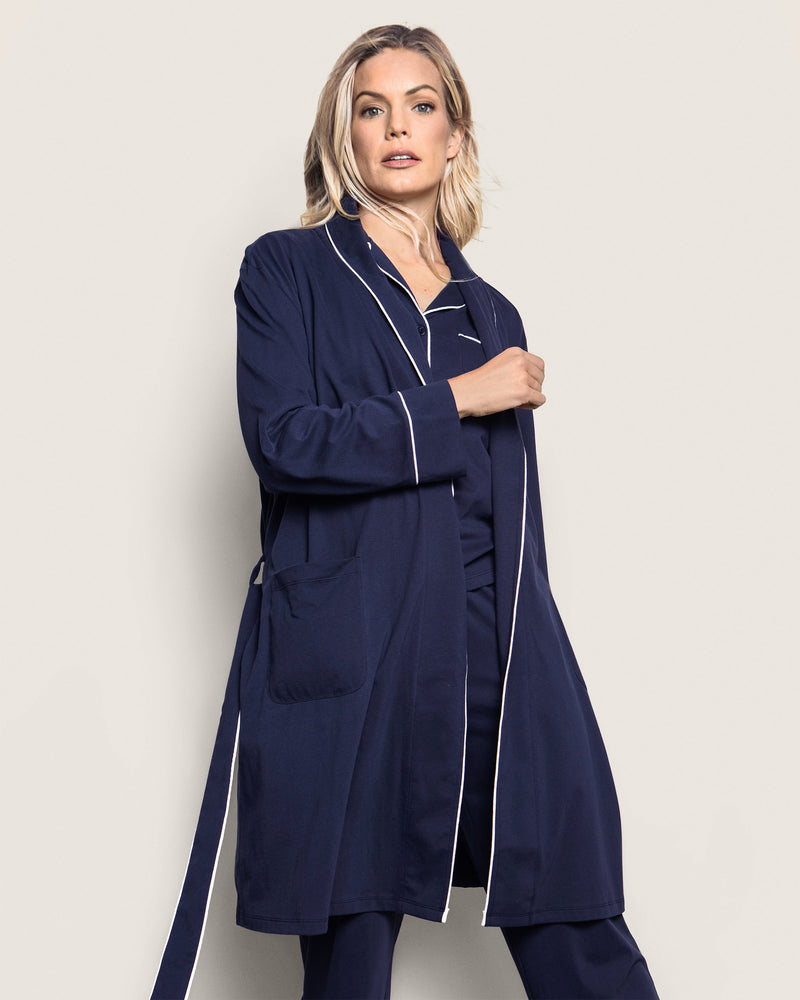 Petite Plume Pima Robe in Navy