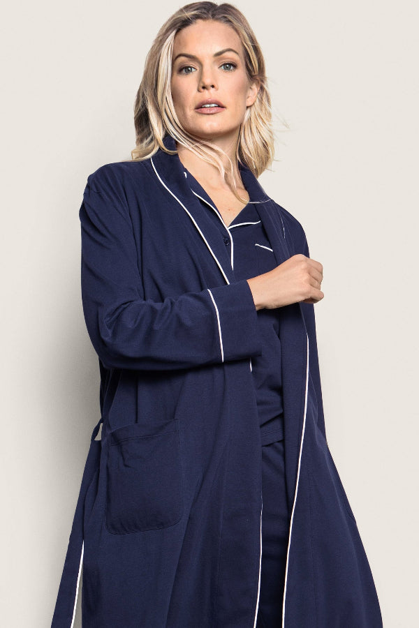 Petite Plume Pima Robe in Navy