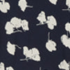 Navy blue fabric with white floral patterns 