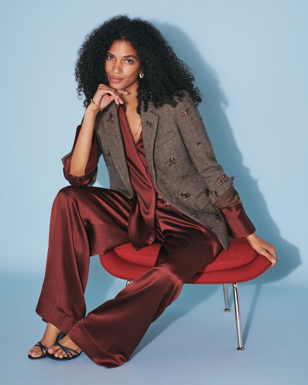 Bia Pleated Trouser, Redwood, image 12 of 14