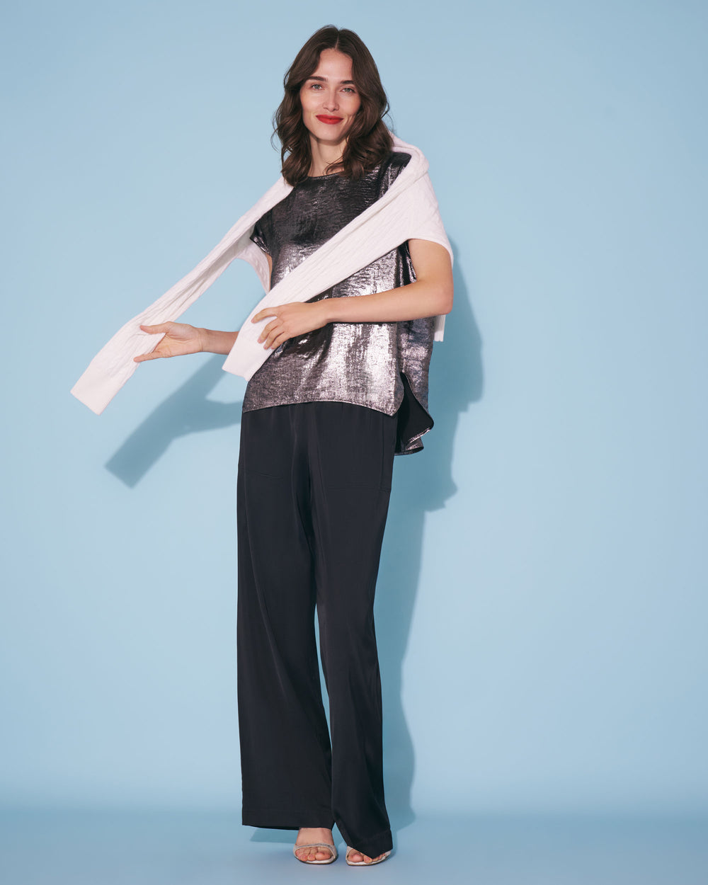 Giselle "Something's Gotta Give" Cable Sweater, Ivory, image 8 of 10