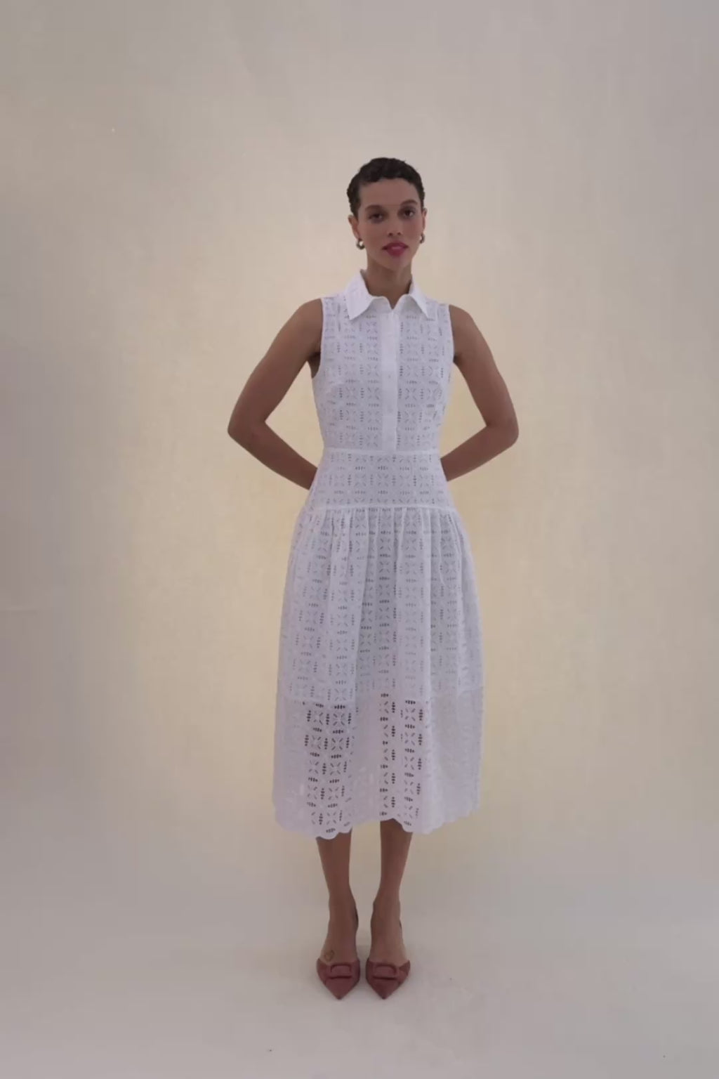 woman in white dress.