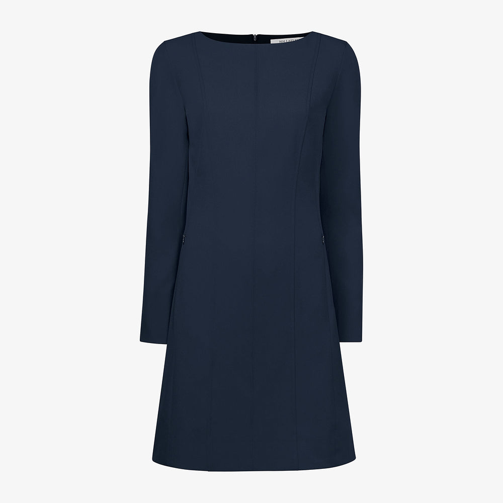 Packshot image of the Novara Dress—Recycled WonderTex in Midnight