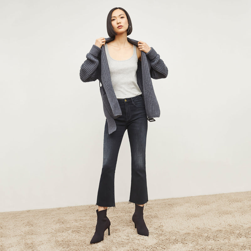 Frame Denim Le Crop Slim Bootcut Raw Edge Jean