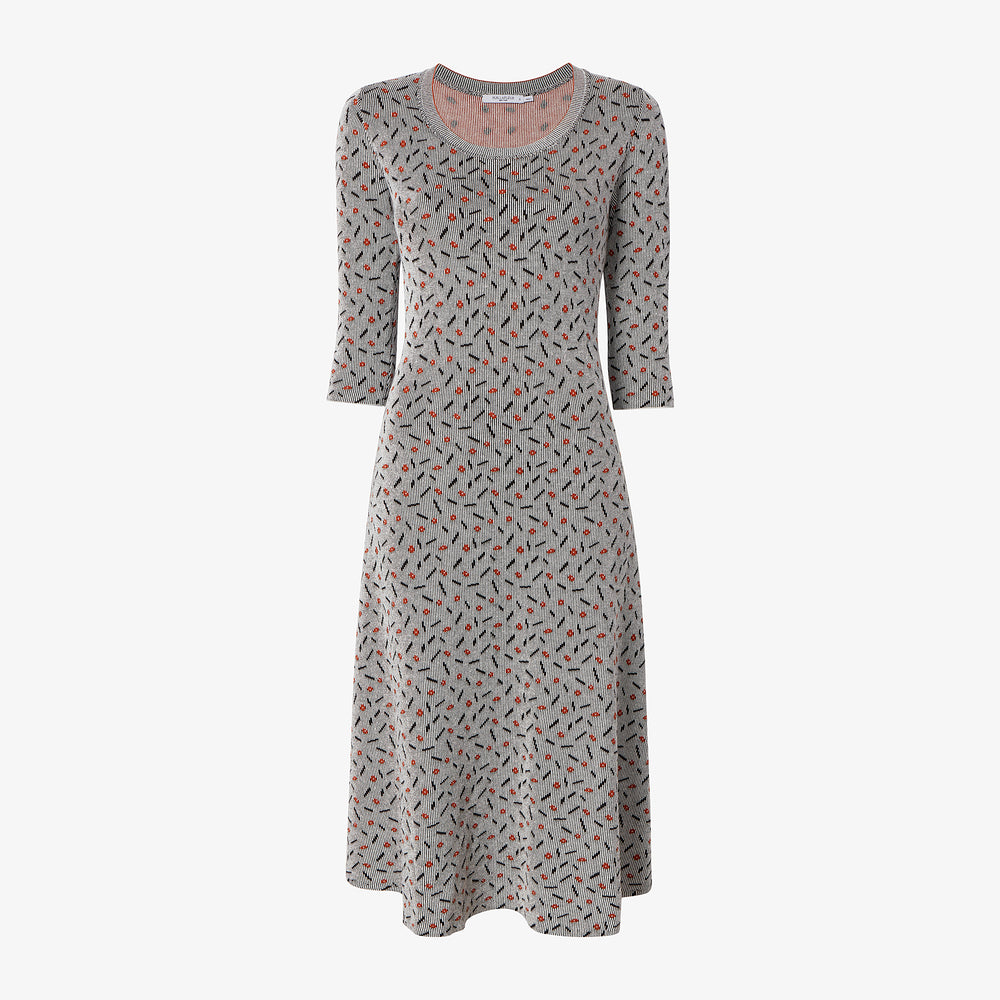 Packshot image of the Tippy Dress in Brick and Black